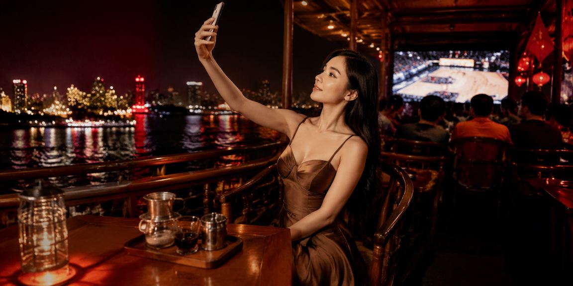Người dùng Hà Nội theo dõi kết quả bóng rổ và xổ số cùng lúc bên cà phê